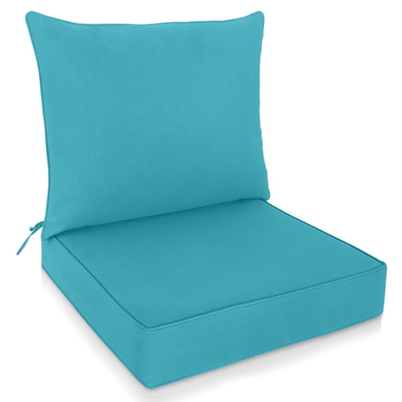 EAGLE PEAK Outdoor Deep Seat Patio Seat Cushion Set, 2-Piece Back Chair Cushion, Set of 1, Blue