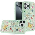 thumbnail image 2 of For iPhone 16 Pro Max Diamond Butterfly 3D Glitter Bling Design, Slim Hybrid Sparkle Protective Cover TPU for Women Girls Cover, XPM Phone Case [Teal], 2 of 9