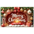 thumbnail image 5 of Festive Christmas Banner Colorful New Year Banner Gold Bow Star Pattern Holiday Banner for Christmas Party New Year Celebration Family Party, 5 of 8