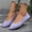 Purple, variant on Crunowin Women's Closed Toe Loafers, Plus Size Round Toe Flat Sole Comfortable Casual Shoes Khaki