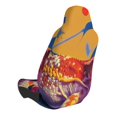 thumbnail image 2 of Wukai Colorful Gecko Jungle Art Full Set Car Seat Covers with Soft Padding Universal Auto Front Seats Protector and Cushion Mat, 2 of 5
