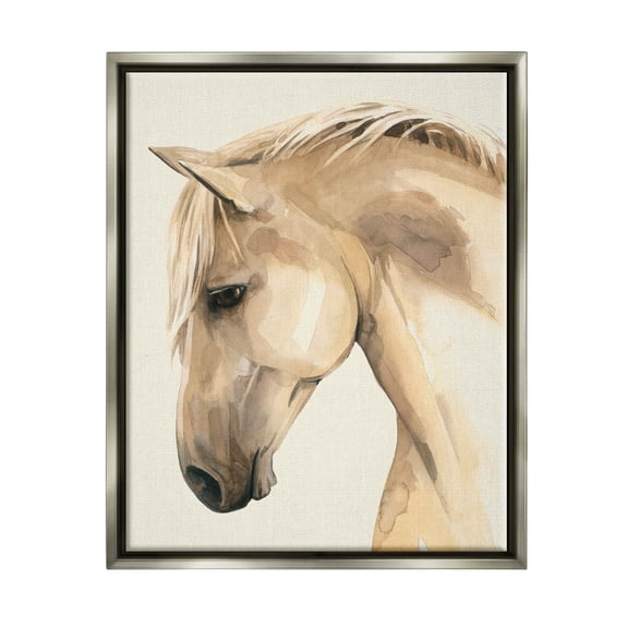 Stupell Industries Country Horse Farm Animal Portrait Graphic Art Luster Gray Floating Framed Canvas Print Wall Art, Design by Grace Popp