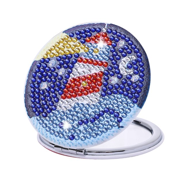 Espejo Maquillaje Mosaico Arte Diamante Doble Cara Cgtredaw 070