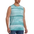 thumbnail image 2 of Balery Teal Turquoise Wood Camisetas sin mangas para hombre, absorbe la humedad y protege contra el mal olor.-XX-Large, 2 of 7