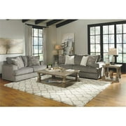 Signature Design by Ashley Soletren Contemporary Chenille Sofa with 4 Accent Pillows, Gray Grey Standard