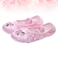 thumbnail image 2 of Zapatillas de ballet de satén con lentejuelas bordadas y suela de yoga para niñas - Talla 30 (rosa), 2 of 8