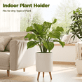 thumbnail image 4 of GENTINGBRO Self Watering Pots for Indoor Plants with Water Level Indicator 10 inch Plant Pot Plastic Planter with Wooden Stand for Outdoor Plants Modern Décor for Porch Patio White Medium, 4 of 7