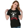 thumbnail image 4 of Funny Skeleton Pun Lazy Bones Skull Womens Slim Fit Graphic Tee Brisco Brands X, 4 of 5