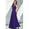 thumbnail image 2 of Womens Long V-Neck Ruffle Sleeveless Bridesmaid Prom Gown Maxi Dress, 2 of 5