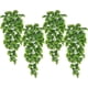 thumbnail image 1 of Nvzi Paquete de 4 plantas colgantes artificiales, hojas de Monstera falsas, hiedra, enredadera, vegetación artificial, plantas de hojas de jungla resistentes a los rayos UV, 1 of 5
