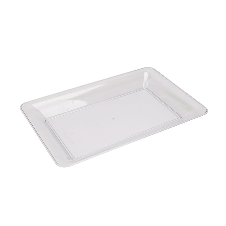 4 Pcs Food Serving Trays For Party Plastic Trays With Handles 13 X 10 Inch  Rectangular Buffet Plast