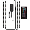 thumbnail image 1 of Luces LED interiores para coche 4 tiras Bluetooth RGB Control remoto de música 15 colores, lámpara de atmósfera, lámpara decorativa apta para , - USB de 5 V de 32 cm Sunnimix Luces interiores del coche, 1 of 8