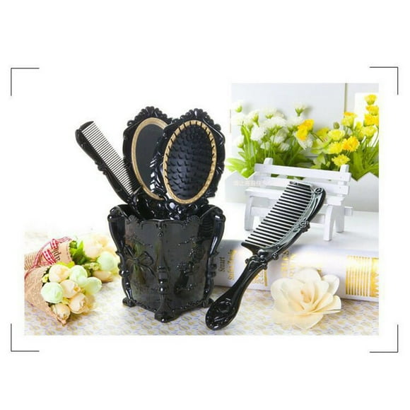Topliu Articles en Liquidation, Ensemble de 5 Pcs Miroir de Vanité Peigne Portefeuille en Plastique Kit de Massage Miroir de Voyage Brosse à Lisser Peigne à Cheveux Brosse à Cheveux Peigne Démêlant