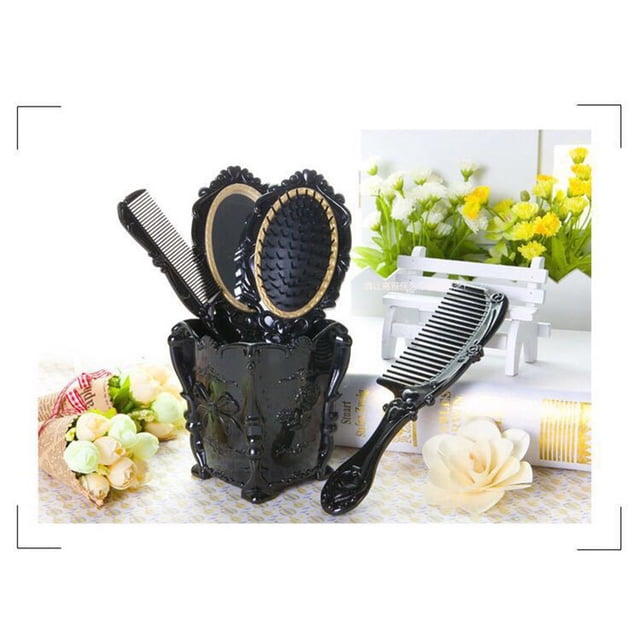 EGNMCR 5pcs Vanity Mirror Comb Set Plastic Wallet Massage Kit Plastic Mirror Travel Mirror Straightening Brush Hand Hair Comb Hair Brush Comb Detangling Hair Comb Mirror combs combination