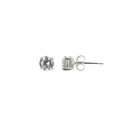 5mm Round CZ Sterling Silver Stud Earrings