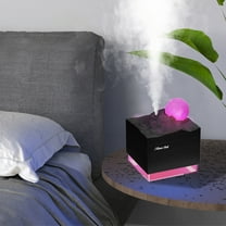 Usloyux Under $5 USB Humidifier with Color Light, 300ml Cool Mist Aromatherapy Diffuser, Quiet Personal Air Vaporizer for Bedroom Office Desk, Auto Shut Off Waterless Protection