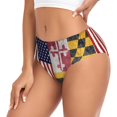 thumbnail image 5 of Women's Grunge America Maryland Flag Seamless Hipster Panties Stretch printed Bikini Underwear 3X-Large, 5 of 6