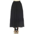 thumbnail image 3 of White Mark Women's Pleated Tiered Maxi Skirt, 3 of 6