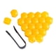 thumbnail image 2 of Tuercas de la rueda de automóviles Caps Universal Auto Hub Tornillo Tornillo Reemplazo Polvo a prueba de neumáticos Tuercas Tornillos Protector con clip Amarillo 21mm 20 Piezas Advancent VI014416-21, 2 of 7