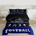 thumbnail image 2 of jejeloiu Rugby Game Gamer Bedding Comforter Set,Football Sport Theme Twin Comforter Sets,Blue Black Bedding Set For Boys Teens,Luxury Bedroom Decor Reversible,2pcs, 2 of 8