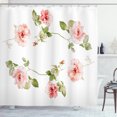 thumbnail image 1 of Ambesonne Romantic Shower Curtain, Rose Flower Petals, 69"Wx75"L, Reseda Green Peach Coral, 1 of 3