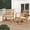Natural, variant on Rocking Chair With Cushioned Seat, Slatted Back & Curved Armrests For Living Room