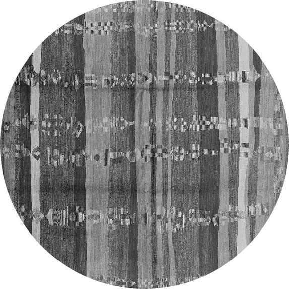 Ahgly Company Indoor Round Oriental Gray Industrial Area Rugs, 3' Round