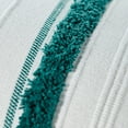 thumbnail image 4 of Indigo Ink Panther 14" x 20" Teal Boho Stripe Tassel Cotton Decorative Pillow, 4 of 5