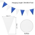 thumbnail image 2 of Uxcell Pennant Banner Flags String Triangle Hanging Flags for Festive, Wedding, Birthday Party Decorations White, Deep Blue, 2 of 7