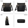 thumbnail image 5 of FALAN MULE Small Vegan Leather Women Crossbody Shoulder Bag Multi Zipper Pocket Handbag, 5 of 6