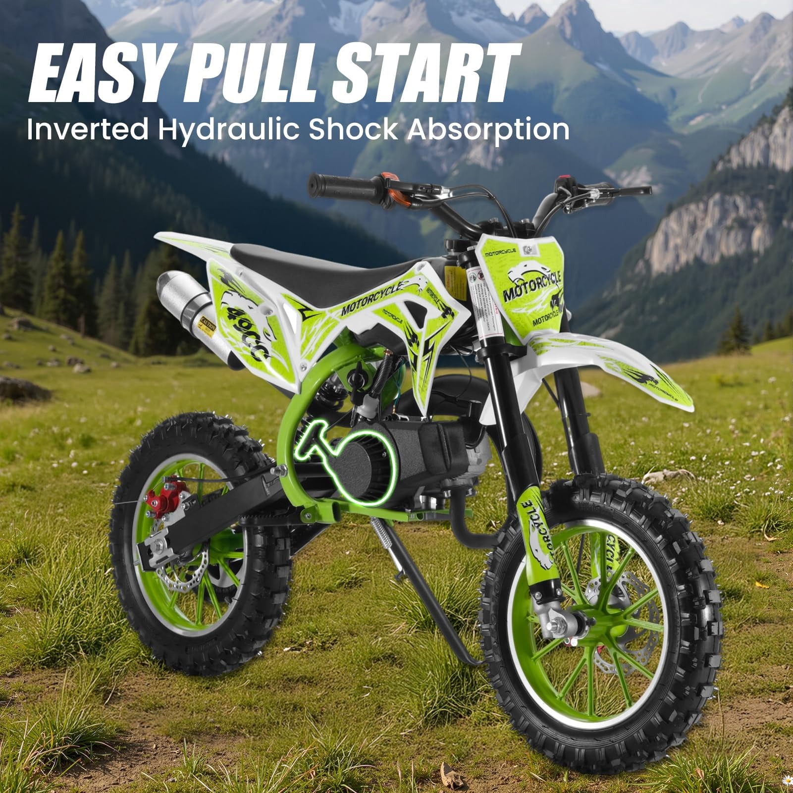 Xinwanna 50CC Kids Dirt Bike, Gas Dirt Bike, Pit Bike, Kids Motorcycle, Max Load 330LBS, Max 25MPH, Gifts for Teen Boys