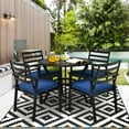 thumbnail image 3 of Gymax 5PCS Patio Table à Manger et Chaise Ensemble Extérieur Coussiné Ensemble de Conversation, 3 of 10