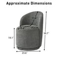 thumbnail image 4 of DREAMSIDEA Swivel Dining Chair, Upholstered Barrel Accent Chair for Dining Room & Kitchen Chairs, Morden Round Vanity Chair for Living Room&Bedroom, Linen-Gray, 4 of 6