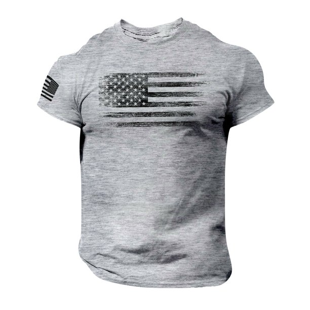 Men's Street Muscle Short Sleeve Print Personality Fashion Fashion T-Shirt L