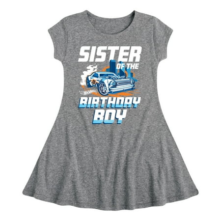 

Hot Wheels - Sister Of Birthday Boy - Toddler And Youth Girls Fit And Flare Dress