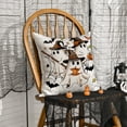 thumbnail image 5 of Sm:)e Ghost Pumpkin Bat Halloween Pillow Covers 18x18 Inch Set of 2, Cushion Covers for Sofa Home Decor, 5 of 6