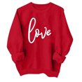 thumbnail image 2 of TIMIFIS Chandail Molletonné Surdimensionné pour Femmes Valentines Day Tenue Femmes Décontractée Chandail à Col Rond à Enfiler Hauts Mignon Imprimé Amour Chandail à Manches Longues Chemise - Printemps/été, 2 of 4