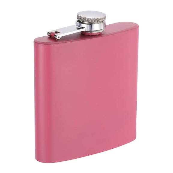 Uxcell 6oz 170ml Stainless Steel Hip Flask for Camping Hiking Outdoor Activity, Pink