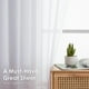 thumbnail image 2 of Cortinas transparentes OVZME blancas de 96 cm de longitud para dormitorio con 2 paneles, 2 of 8