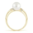 thumbnail image 2 of ANGARA South Sea Cultured Pearl Ring with Pave-Set Diamonds in 14K Yellow Gold for Women | June Birthstone, Birthday, Anniversary, Jewelry Gift for Women | Pearl Ring, 2 of 8
