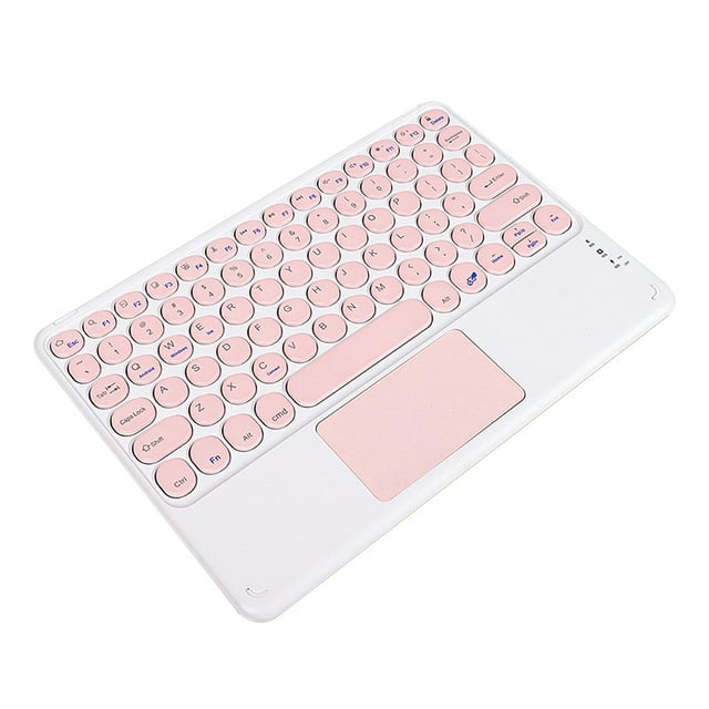 TFixol BT3.0 Wireless Keyboard 78 Keys Rechargeable Keyboard Slim Design Multi-function Shortcut Keys Support Android iOS Windows Pink