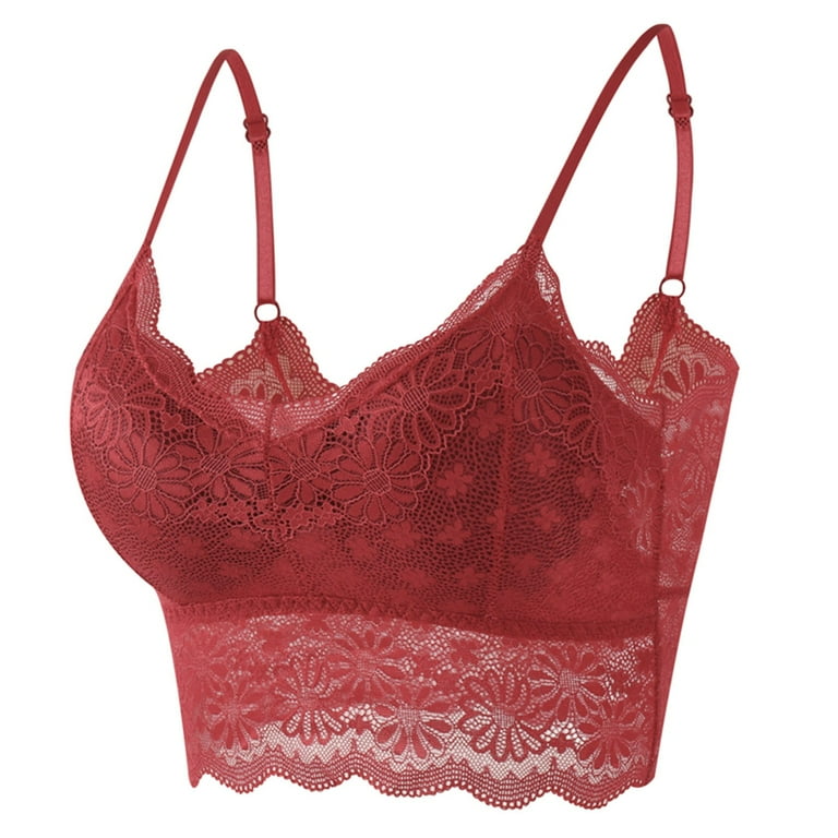 Bigersell Padded Bralettes for Women Solid Lace Push-up Bra