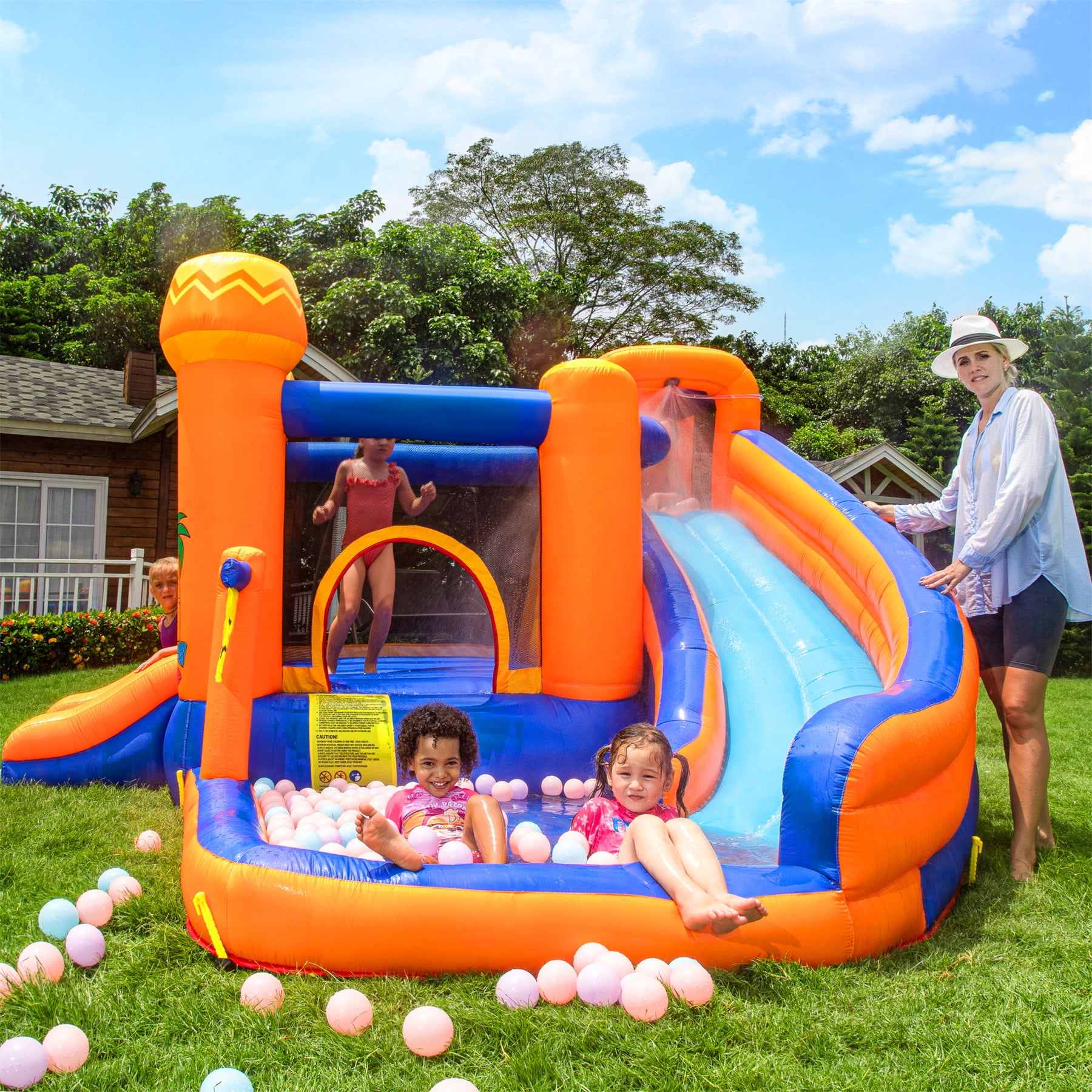 Inflatable Bounce House Water Slide Castle, Kids Slide Park Jumping