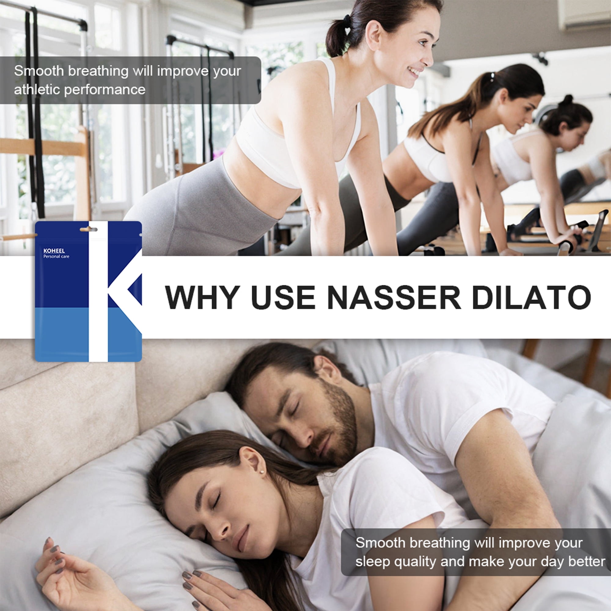 KOHEEL DR Anti Snoring Device Nose Vents，Stop Snoring Soft Silicone Nose Vents，Snoring Solutions to Improve Nighttime Sleep，6 Count, Various Sizes