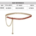 thumbnail image 2 of YooGuoGuo Colorful glass diamond chain belt metal rhinestone belt women's dress metal belt women's western style belt women's belt bling bling, 2 of 8