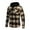 Khaki, variant on Men's Plaid Hooded Jacket Fleece Lined Long Sleeve Warm Outerwear with Flap Pockets Casual Winter Coat (XL, Red)