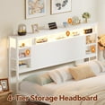 thumbnail image 4 of Homieasy Queen Headboard with Storage, Headboards with Power Outlets and Smart LED Light, Sturdy Head Board for Queen Size Bed, White, 4 of 7