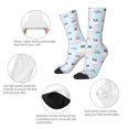 thumbnail image 3 of Gukieu Rabbit In The Rain Print Contrast Color Mid-calf Socks, Sweat-wicking Athletic Socks, Unisex Clothing Accessories, 3 of 6