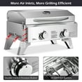Gymax 2 Burner Portable BBQ Table Top Propane Gas Grill Stainless Steel