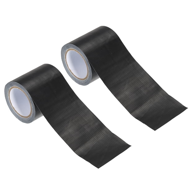 Uxcell 2Pcs Cinta de Reparación de Cuero 2.2"x15' Autoadhesiva Parche de Cuero Realista Negro